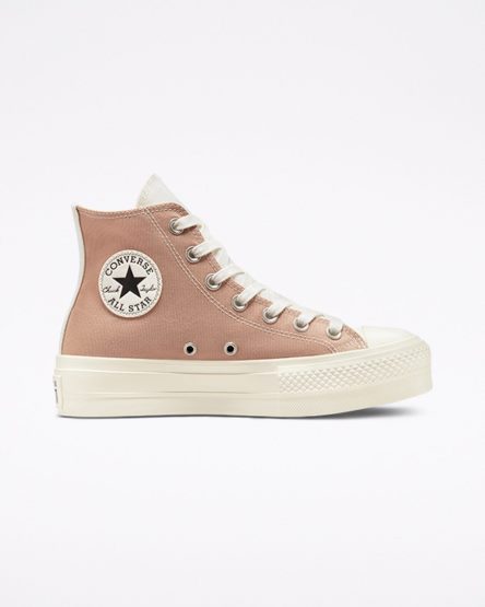 Women's Converse Chuck Taylor All Star Lift Tri-Panel High Top Platform Shoes Apricot / Grey | AU 06458R